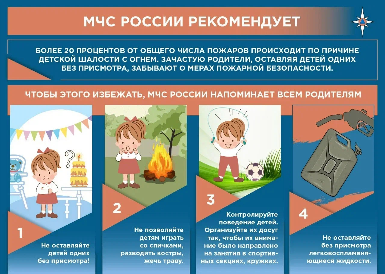 Родителям напомнили о пожарах по причине детской шалости.